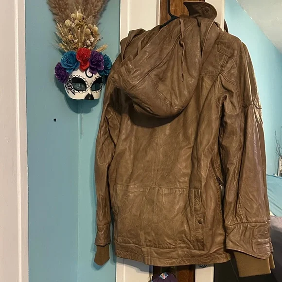 NICHOLAS K Sultan Jacket - Brown Leather Toggle Coat - Picture 6 of 16